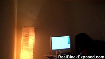 Black GF Working Her Ass On His Lap