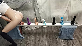 Tiny Babe Testing All Her Dildos And Takes Huge Orgasm