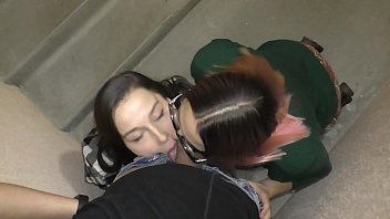Amateur Threesome And Blowjob In Front Of The Entrance Laruna Mave Teacher Of Magic
