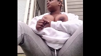 Thick Exotic Trinidadian Slut With Big Titts Plays With Herself Outside Her Apartment Complex As Onlookers Walk By